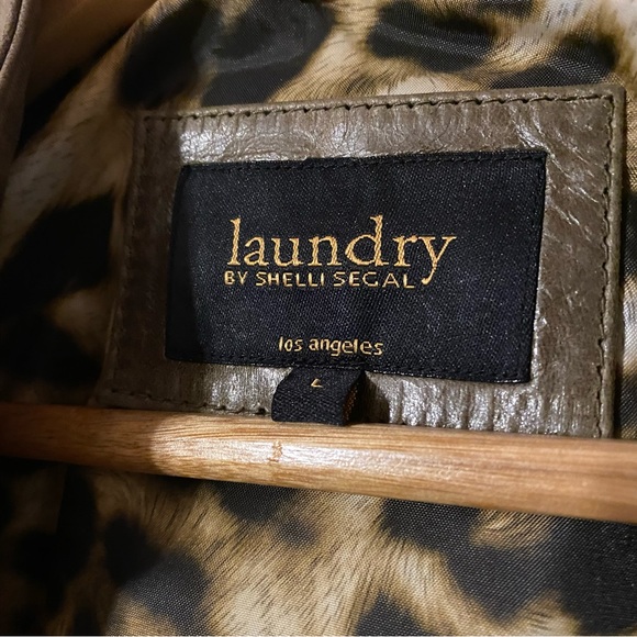 Olive Leather Jacket - Laundry by Shelli Segal - Picture 5 of 8